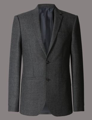 Pure Wool Tailored Fit 2 Button Jacket with Buttonsafe&trade;